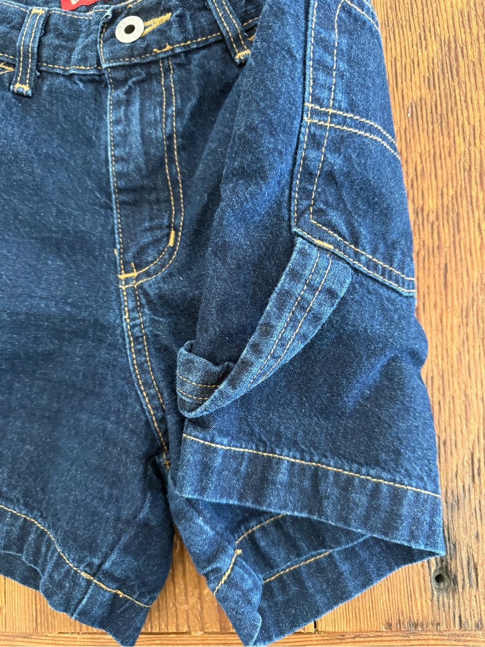 Vintage GUESS Dark Blue Denim Utility Shorts - Picture 5 of 5